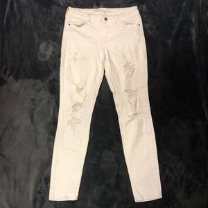 White ripped jeans